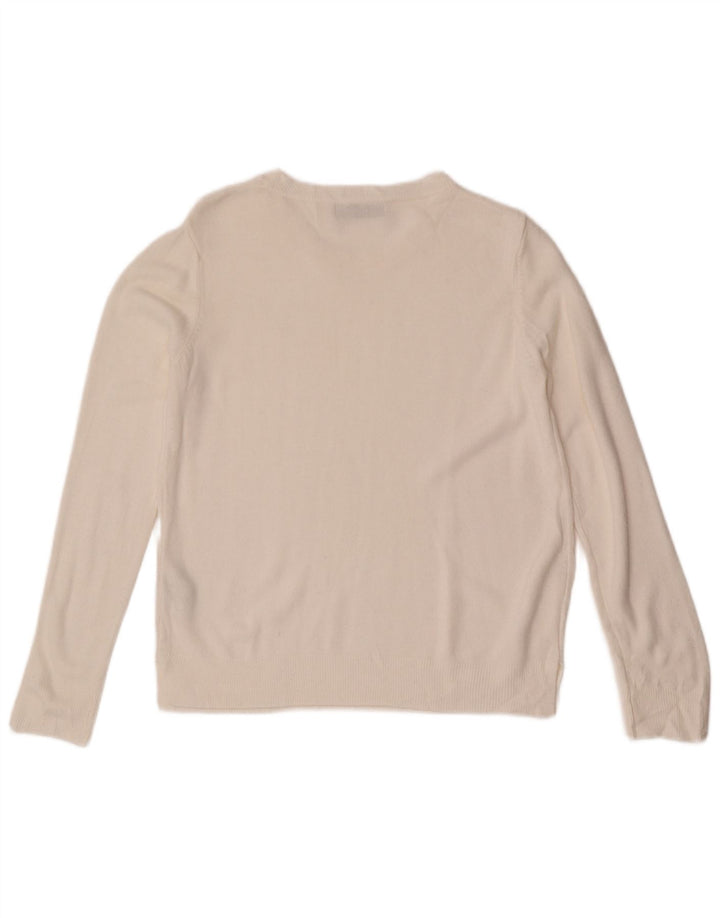 Pulover pentru femei Marks & Spencer cu decolteu cu barca UK 14 Medium White Acrylic
