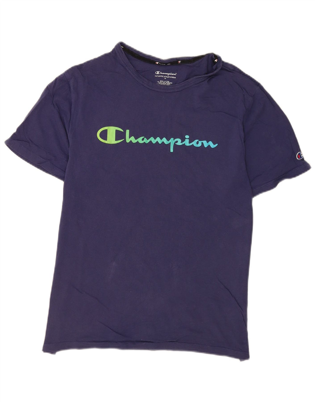 Tricou grafic pentru bărbați Champion Top mediu din bumbac bleumarin