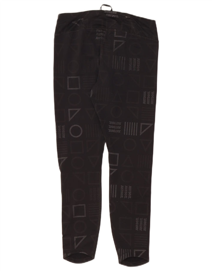 Leggings Nike Dri Fit Graphic pentru femei UK 14 Medium Black Geometric