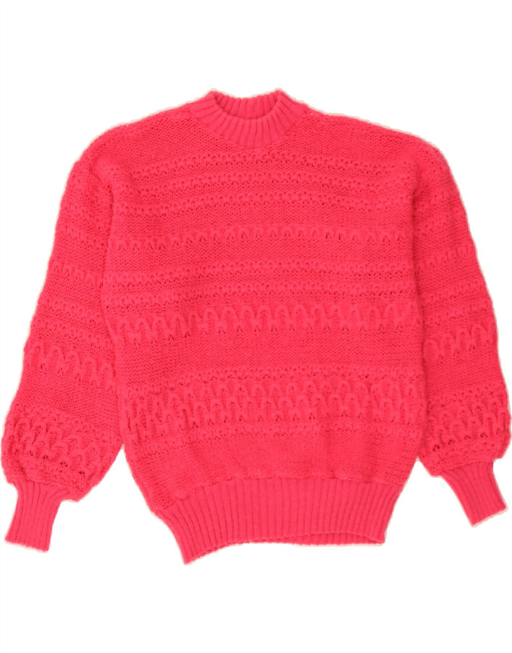 VINTAGE Womens Turtle Neck Jumper Sweater UK 12 Medium Pink Vintage Vintage and Second-Hand Vintage from Messina Hembry 