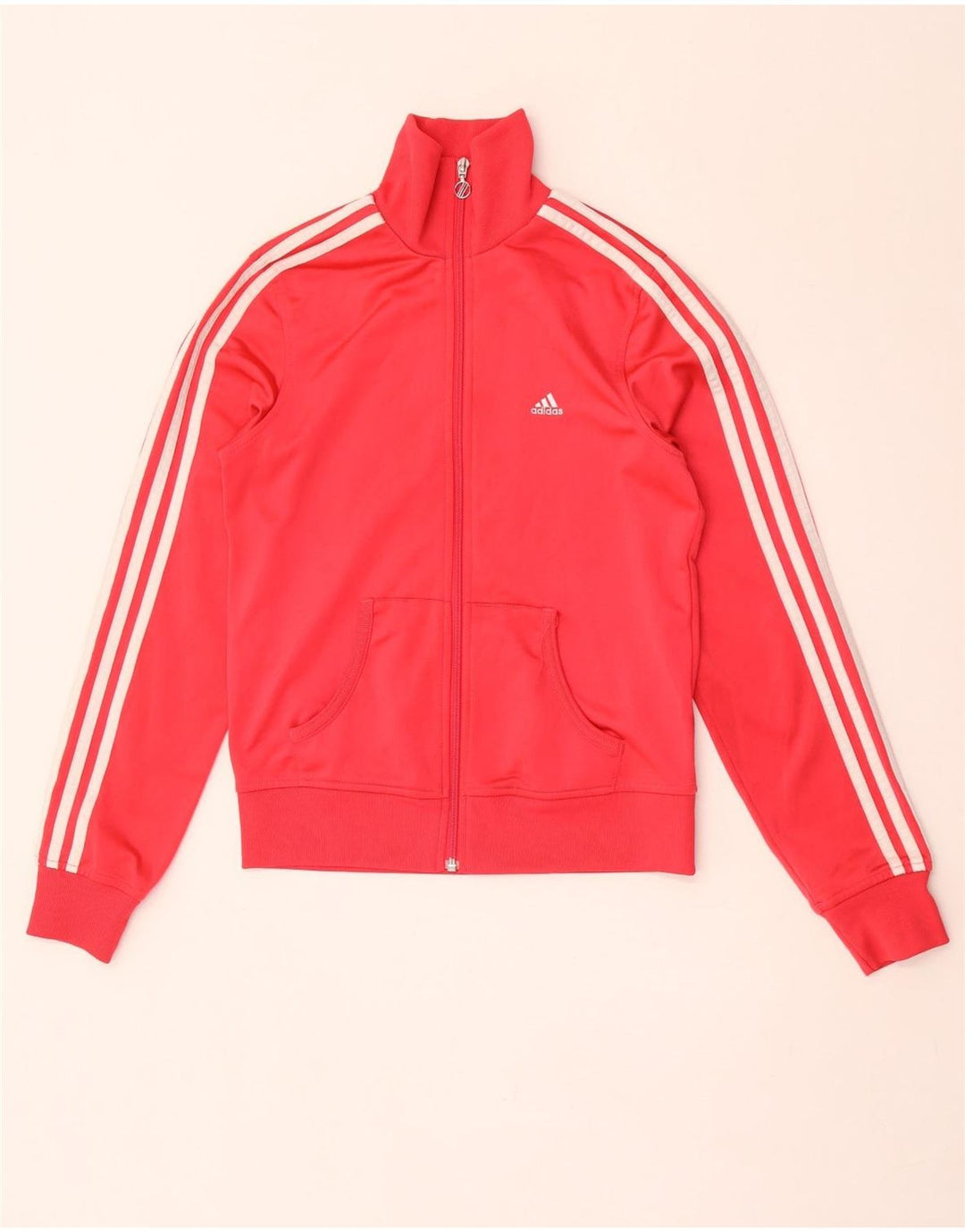 Jachetă de top pentru trening Adidas pentru femei UK 10 Poliester roșu mic