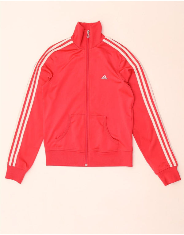 Jachetă de top pentru trening Adidas pentru femei UK 10 Poliester roșu mic