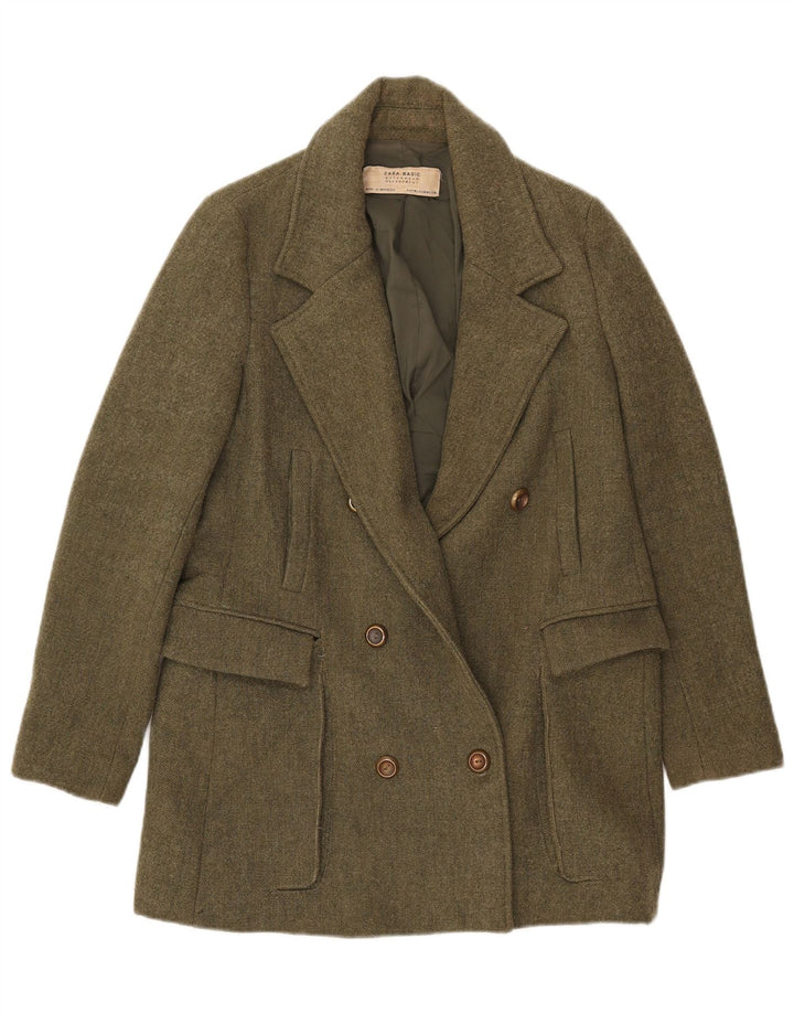 Jachetă Blazer pentru femei Zara, cu două piepturi, UK 12 Poliester kaki mediu