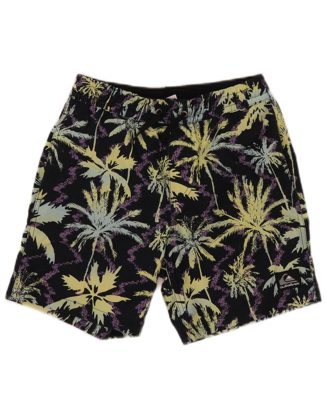 Pantaloni scurți de înot grafic Quiksilver pentru băieți 9-10 ani poliester negru mediu