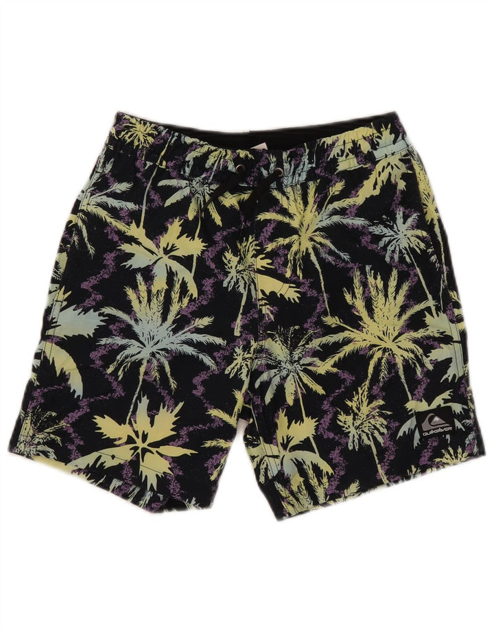 Pantaloni scurți de înot grafic Quiksilver pentru băieți 9-10 ani poliester negru mediu