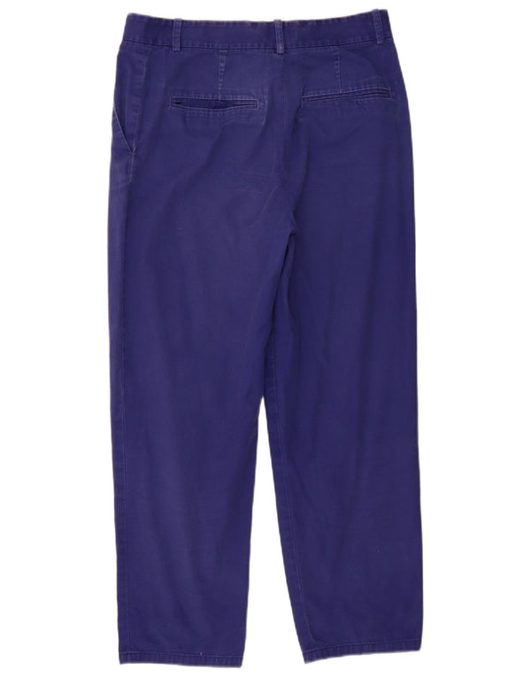 Pantaloni chino drept pentru femei Cos UK 16 Large W32 L26 Blue Bumbac