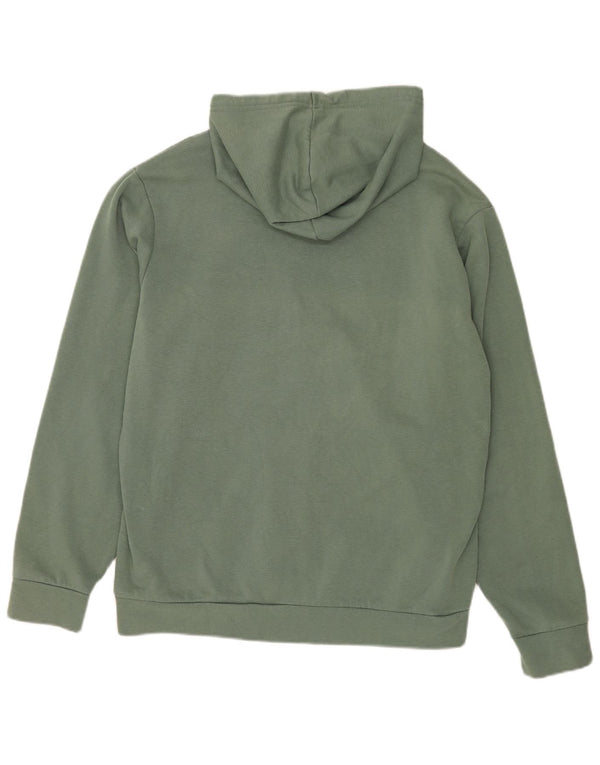 Adidas Mens Graphic Hoodie Jumper Large Green Cotton