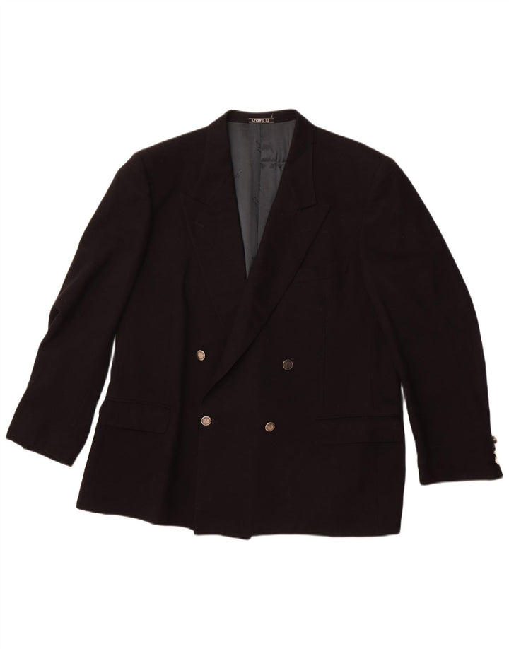 Blazer pentru bărbați UNGARO, cu două piepturi, UK 40, mare, bleumarin