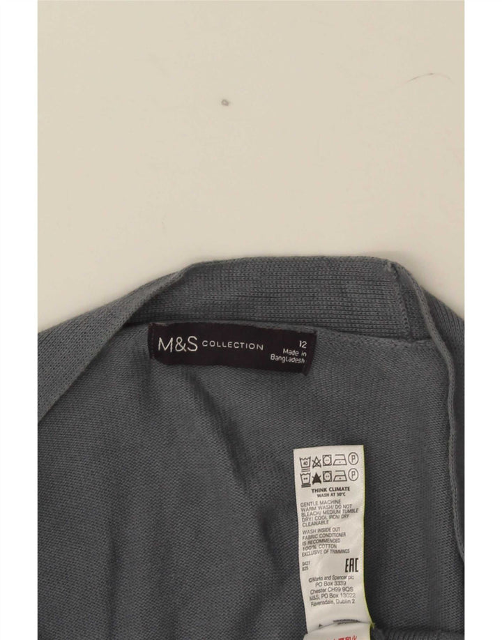 Pulover cardigan deschis pentru femei Marks & Spencer UK 12 bumbac gri mediu