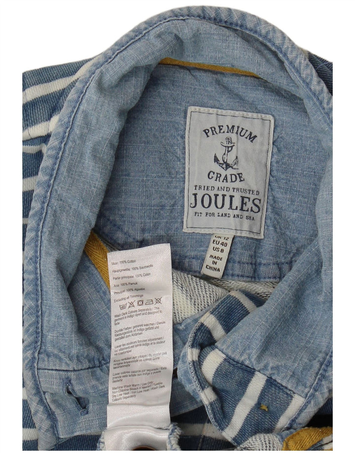 Pulover pentru damă JOULES, cu gât cu nasturi, cu dungi albastre medii