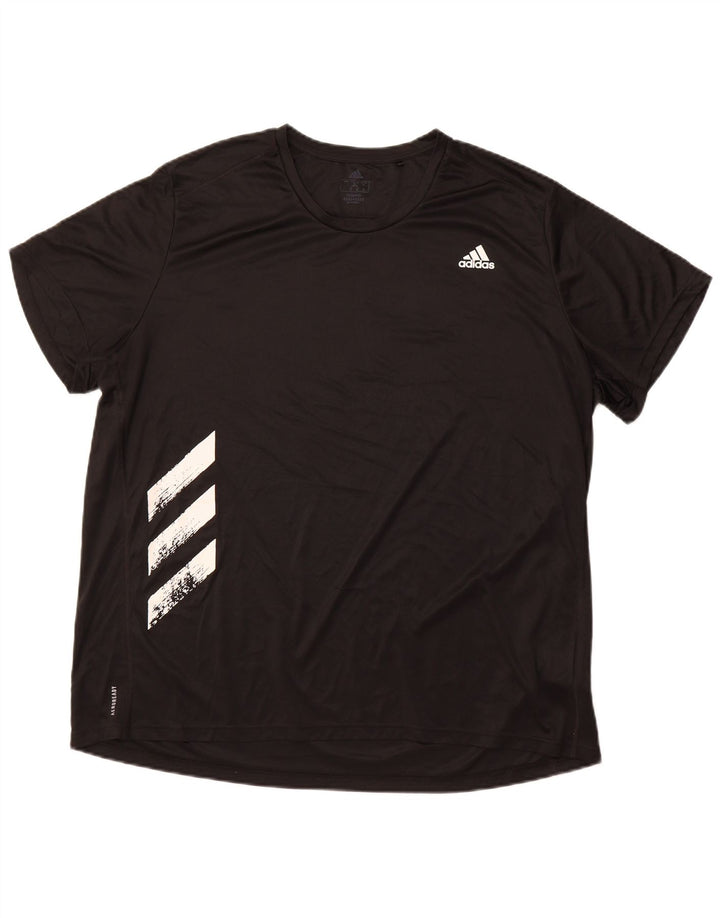 Tricou pentru alergare ADIDAS pentru bărbați Top 2XL Negru Poliester Sport