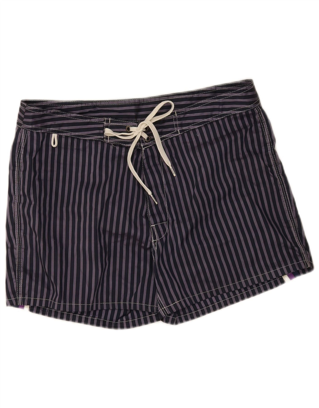 Pantaloni scurți de înot Sundek pentru bărbați, poliester cu dungi, albastru marin mediu