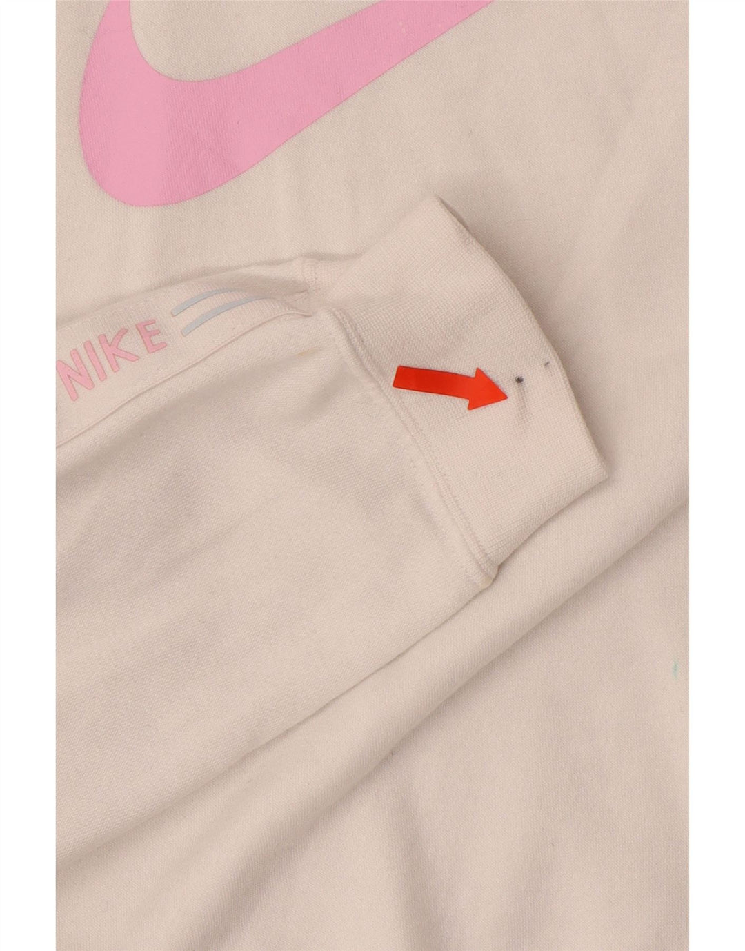 Pulover NIKE pentru damă, supradimensionat cu grafic Crop, cu glugă, UK 10, mic, alb
