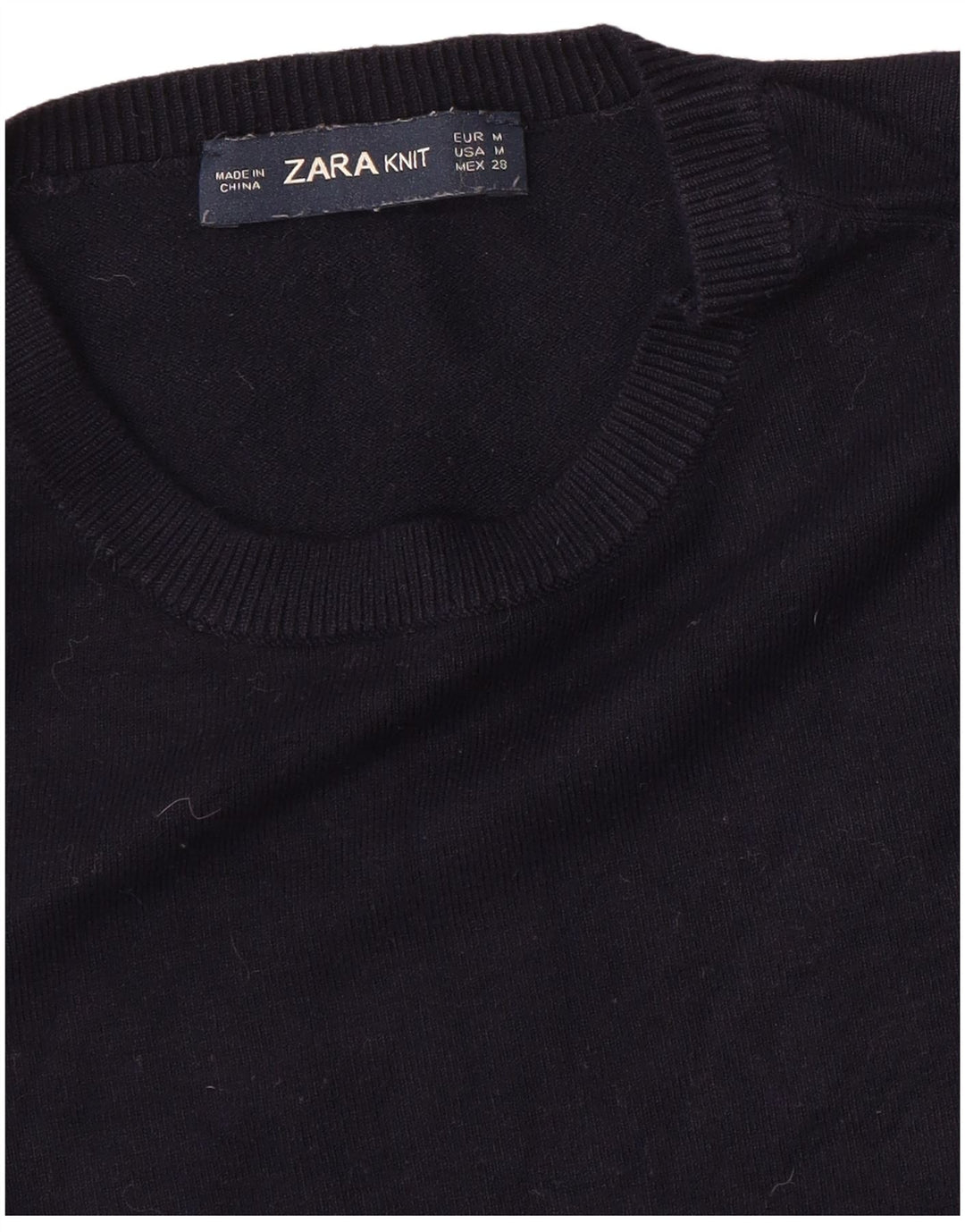Pulover pentru damă ZARA cu gâtul turnat, Marea Britanie 12 Medium Bleumarin