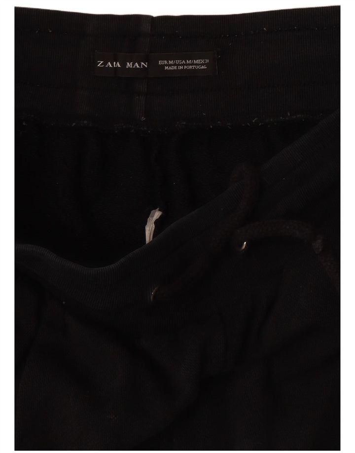 Bermude pentru bărbați Zara, pantaloni scurți negri medii