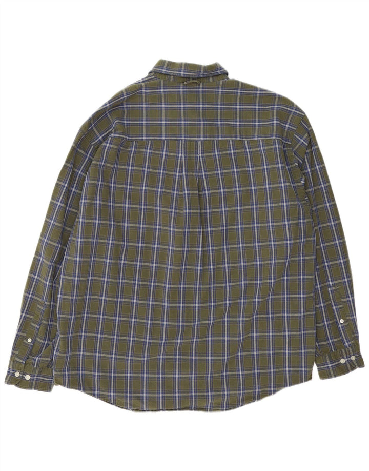 Cămașă de flanel pentru bărbați Eddie Bauer, mare, kaki, cu carouri