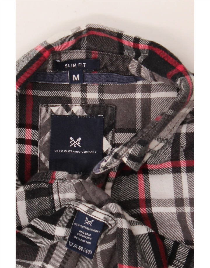 CREW CLOTHING Cămașă de flanel pentru bărbați, bumbac negru mediu cu carouri