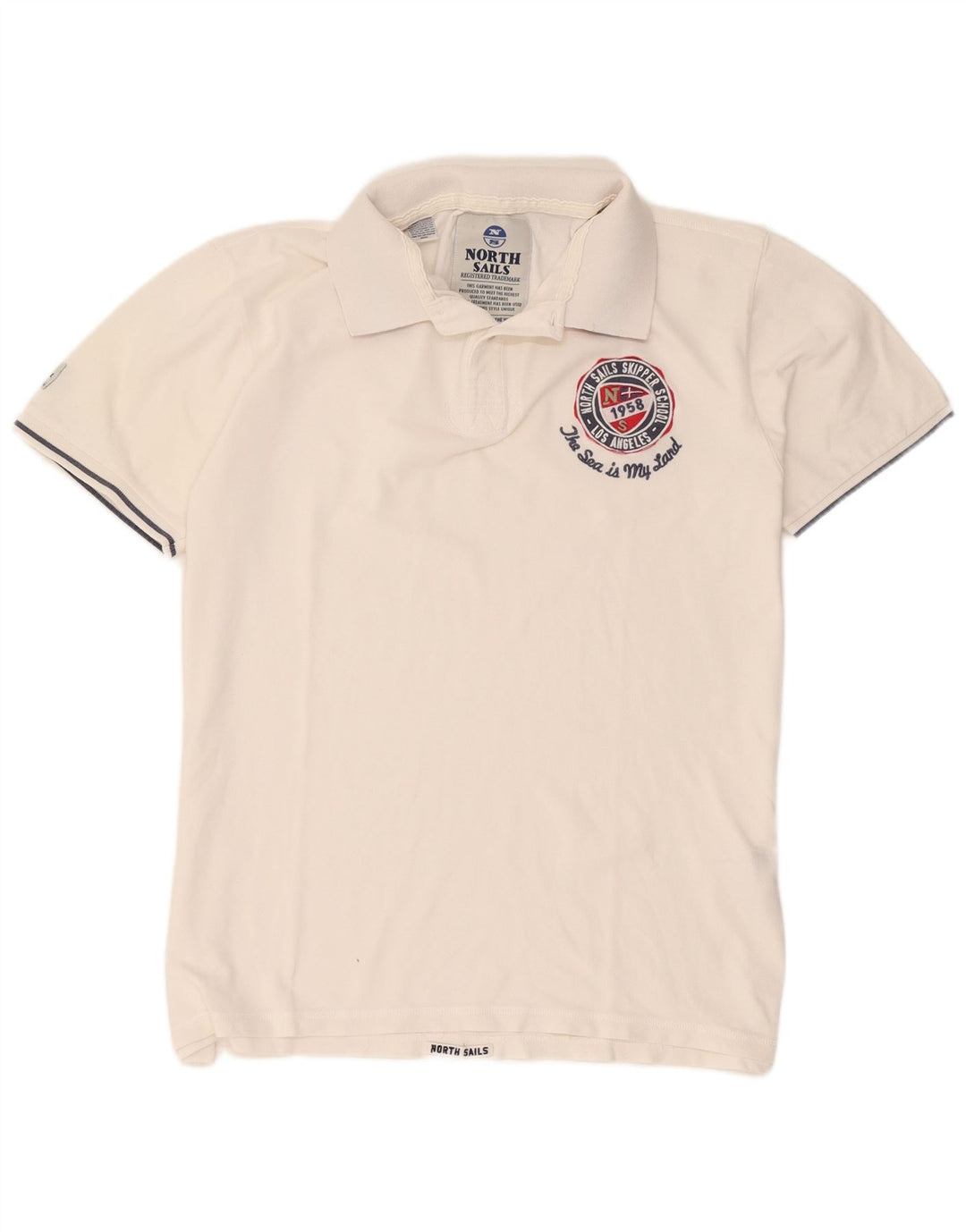 Tricou polo grafic North Sails pentru bărbați, bumbac alb 2XL