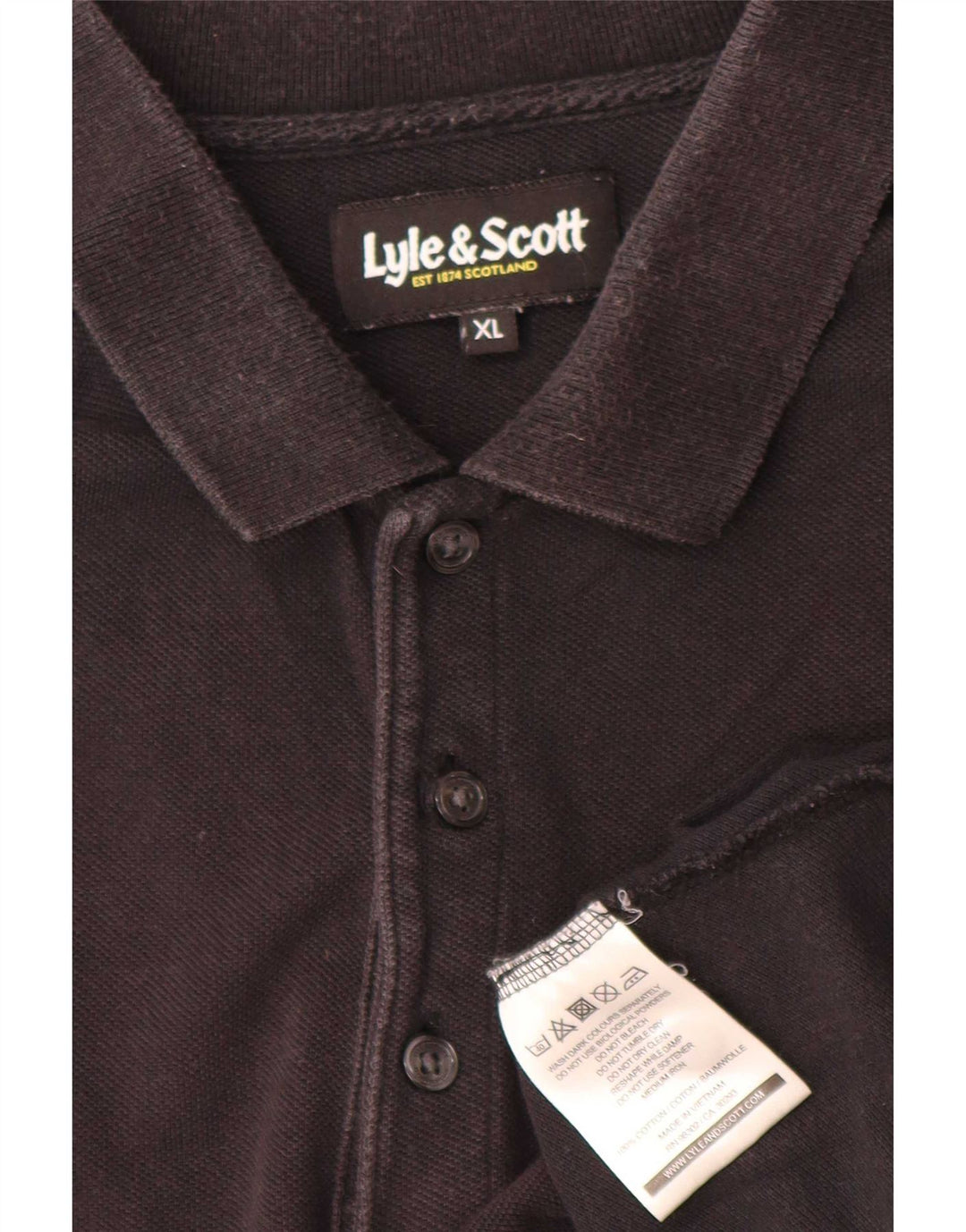 Tricou polo pentru bărbați Lyle & Scott XL, bumbac negru