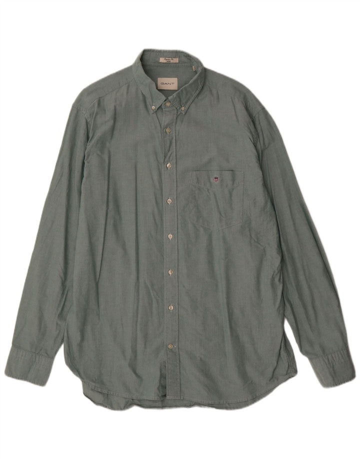 Cămașă Gant pentru bărbați, cu formă regulată, mărimea 45/46 2XL, bumbac verde