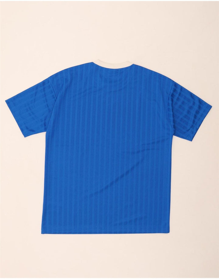 Tricou grafic pentru bărbați ADIDAS Top Medium Blue Poliester cu dungi