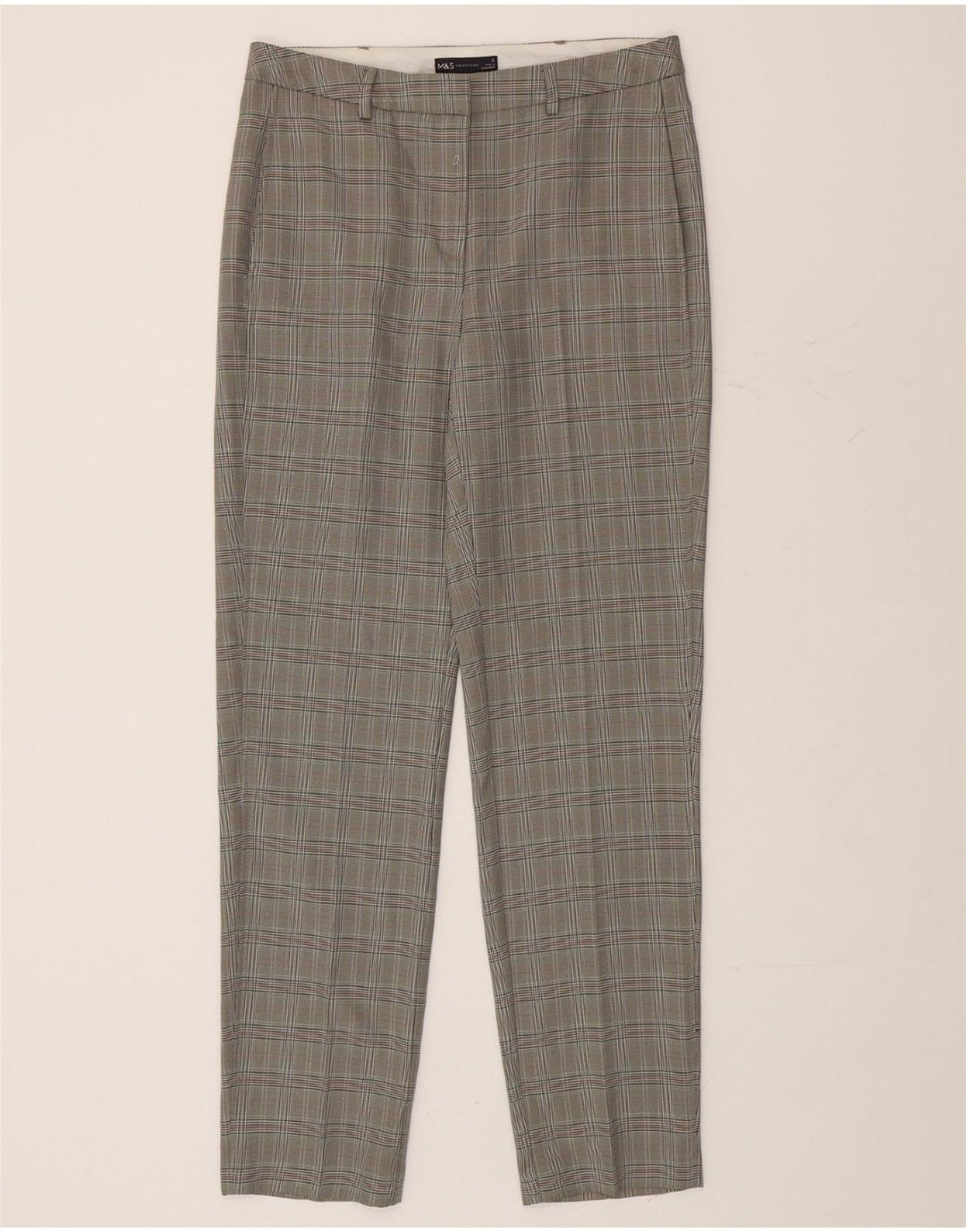 Pantaloni chino pentru femei Marks & Spencer UK 12 Medium W32 L33 Gri Houndstooth