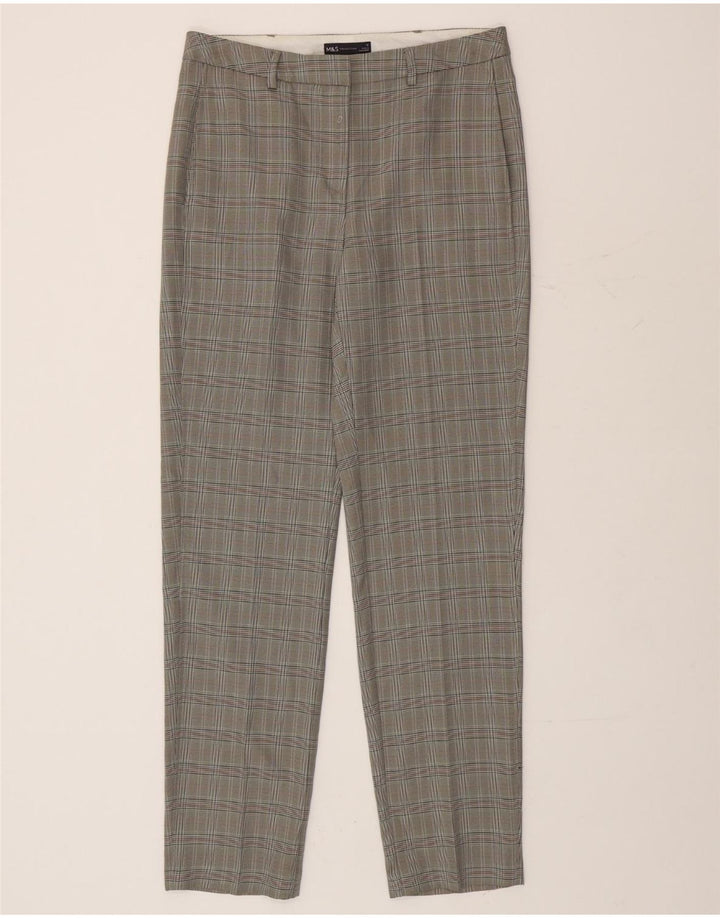 Pantaloni chino pentru femei Marks & Spencer UK 12 Medium W32 L33 Gri Houndstooth