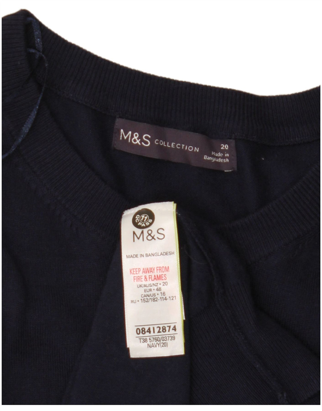 MARKS & SPENCER Pulover Crop Cardigan pentru femei UK 20 2XL Bleumarin Viscoză