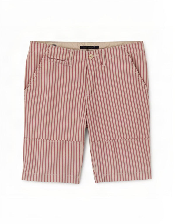 Neil Pryde Mens Chino Shorts Medium W32 Red Striped Cotton