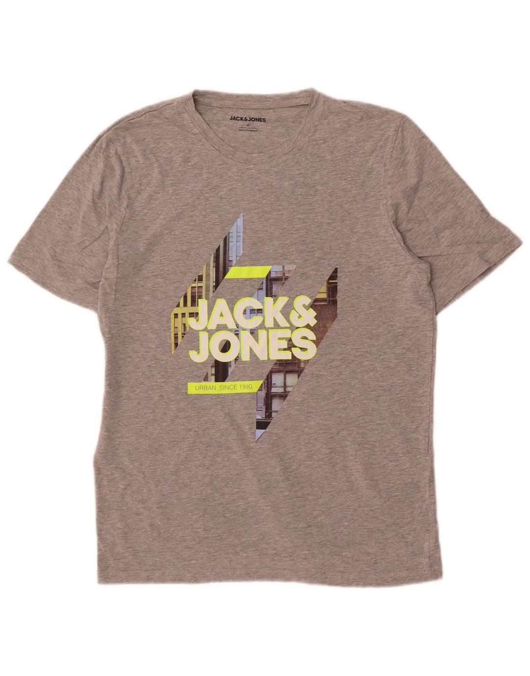 Tricou grafic Jack & Jones pentru bărbați Top din bumbac gri mediu