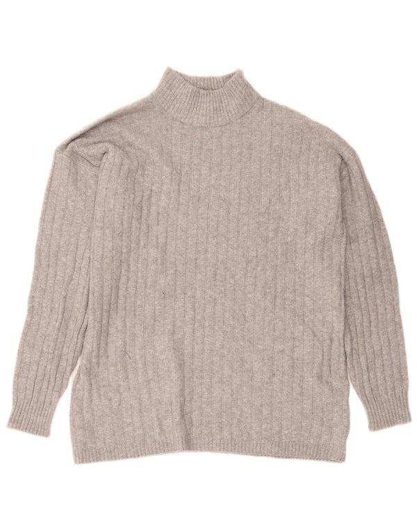 Pulover înalt pentru femei cu gât țestoasă Eddie Bauer UK 14 gri mediu