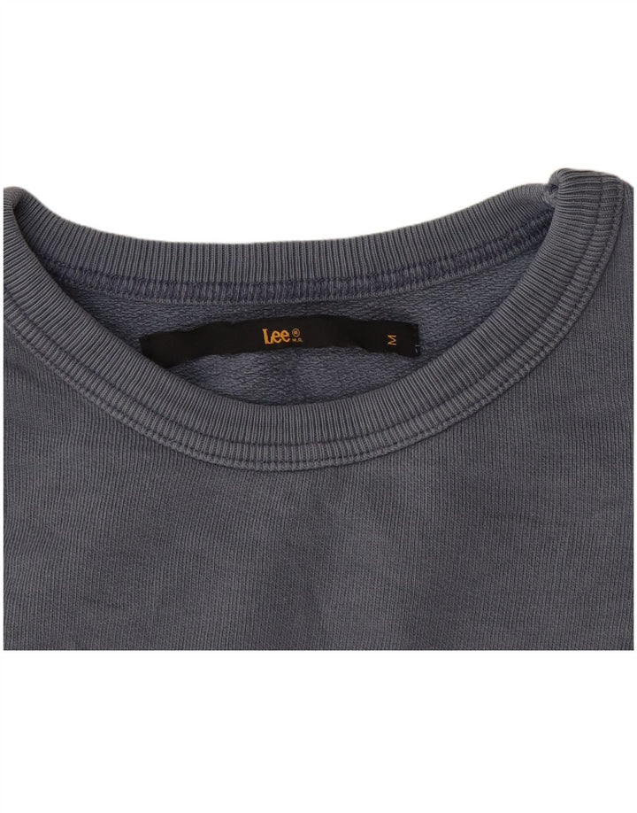 Lee Crop Top mânecă 3/4 pentru femei UK 12 Medium Blue