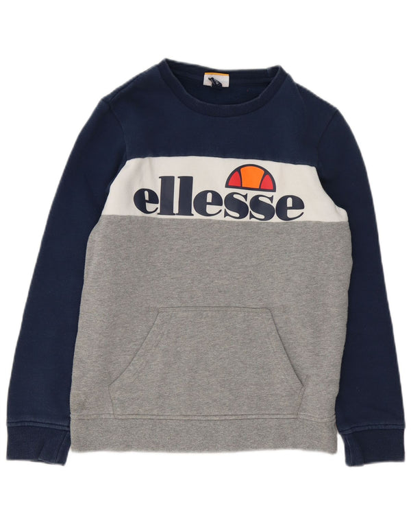 Hanorac cu grafic pentru băieți Ellesse Pulover 12-13 ani, albastru, bumbac color bloc