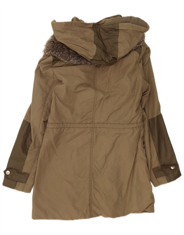 Jachetă parka cu glugă pentru femei Karen Millen UK 12 Poliester kaki mediu