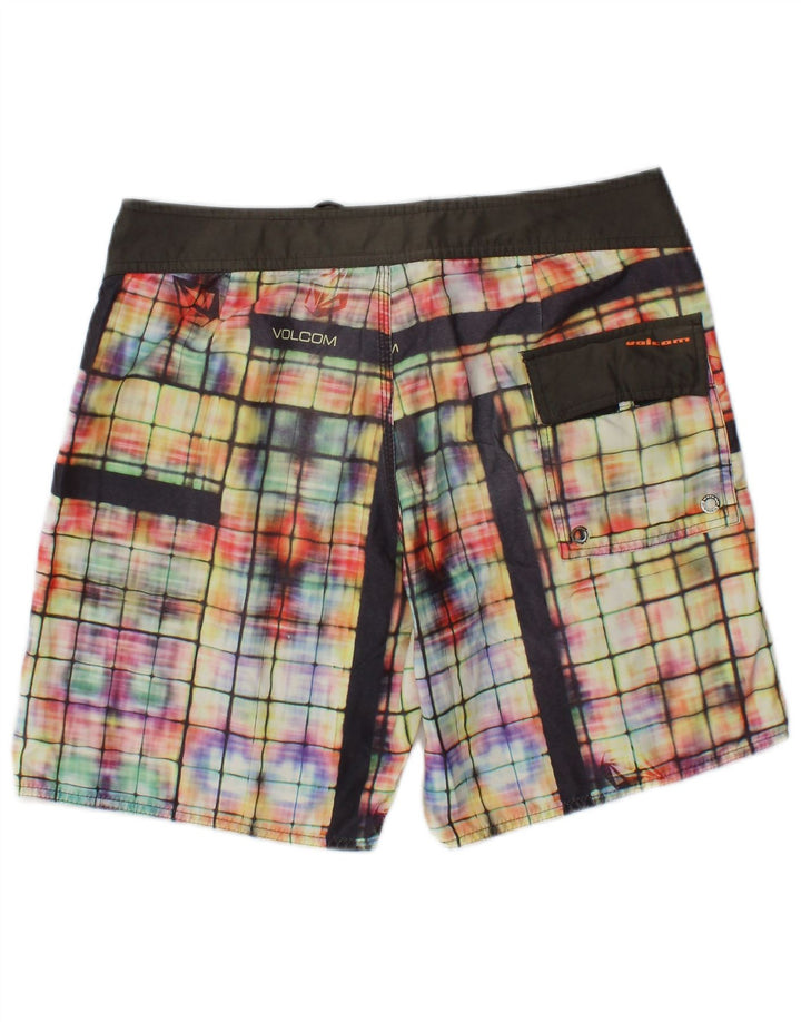 Pantaloni scurți de înot pentru bărbați Volcom, poliester cu carouri medii, multicolore