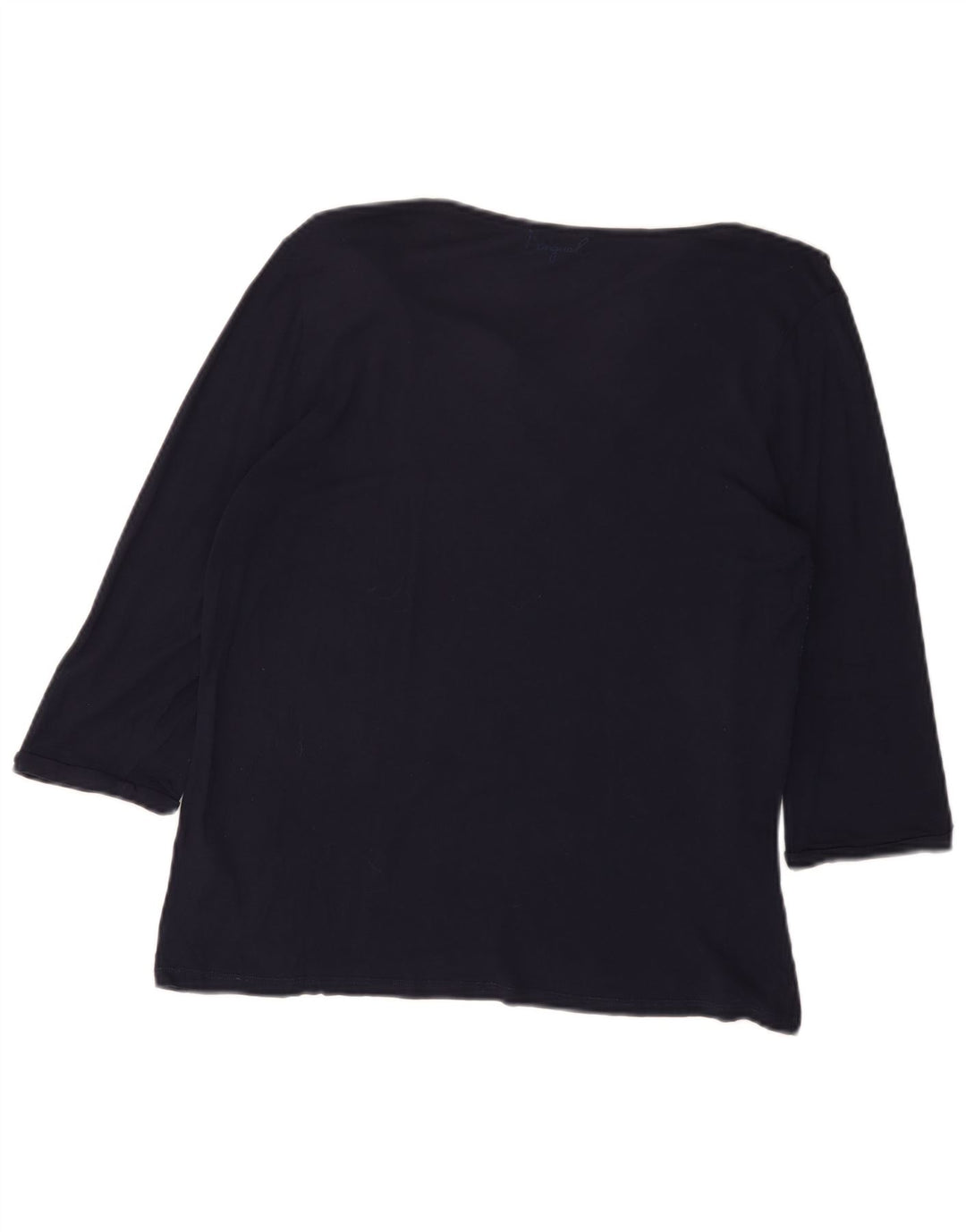 DESIGUAL Top grafic pentru femei cu mâneci 3/4 Marea Britanie 20 2XL Bleumarin Viscoză florală