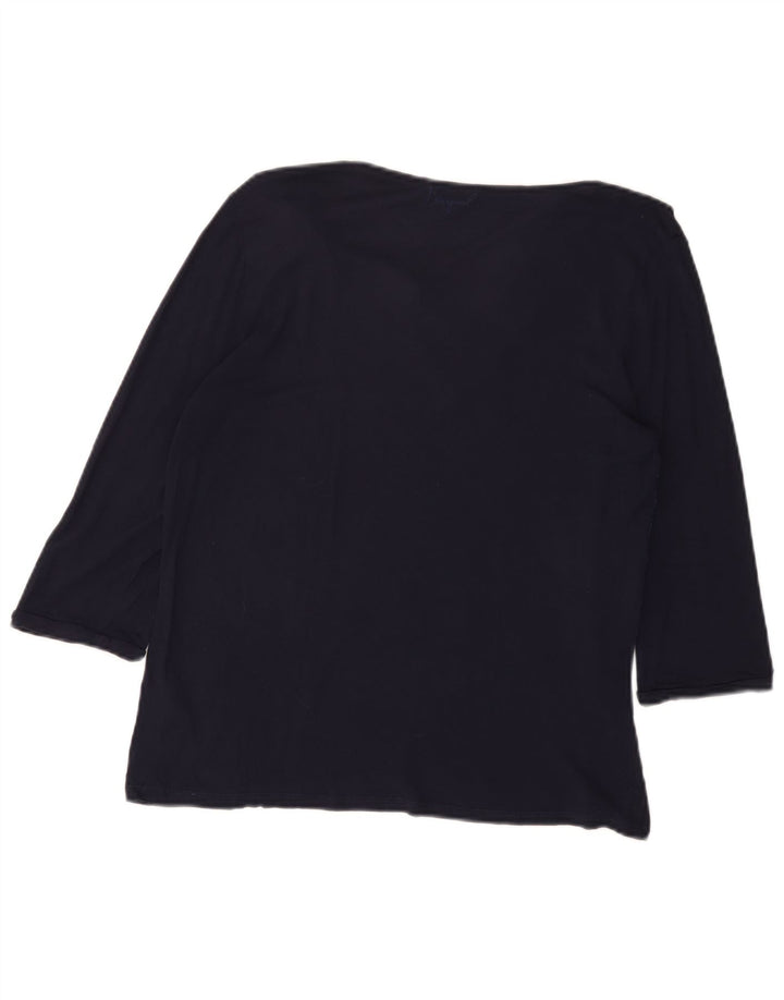 DESIGUAL Top grafic pentru femei cu mâneci 3/4 Marea Britanie 20 2XL Bleumarin Viscoză florală