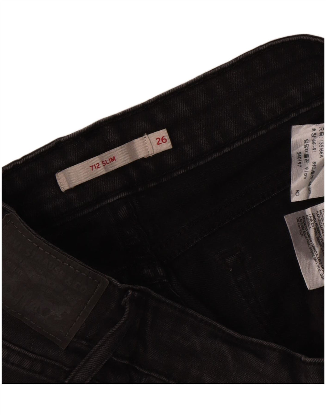 Blugi Levi's 712 Slim pentru femei W26 L29 bumbac negru