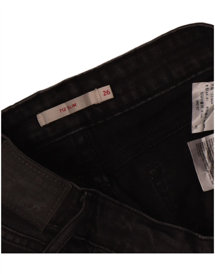 Blugi Levi's 712 Slim pentru femei W26 L29 bumbac negru