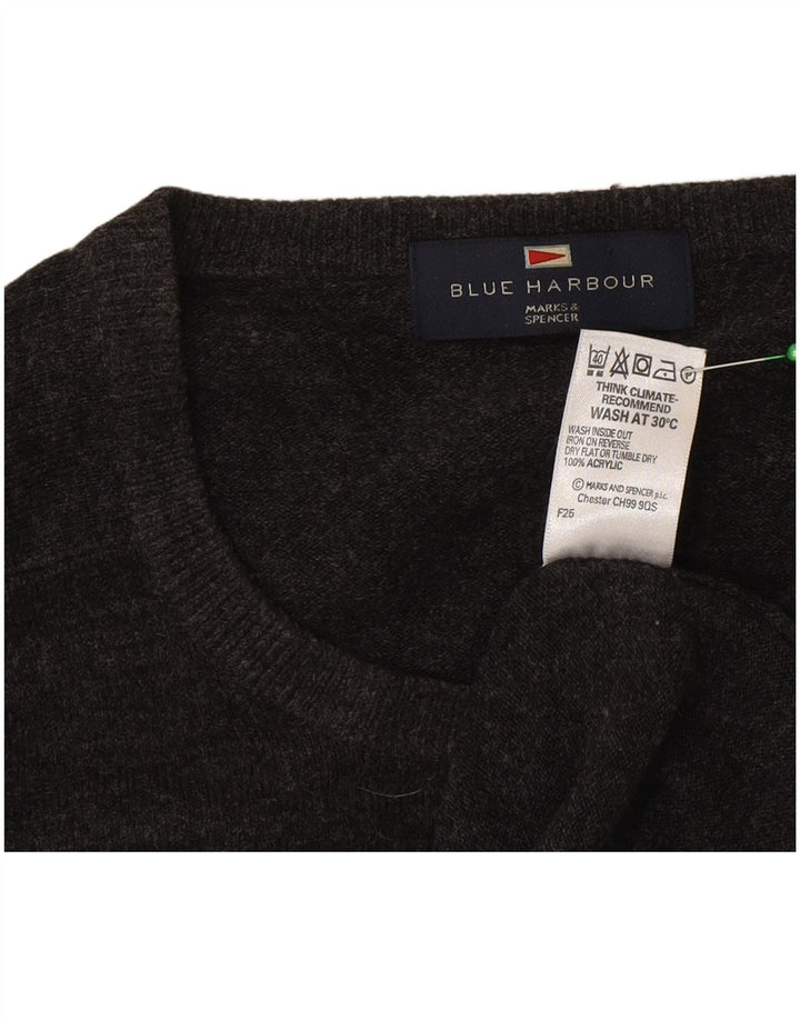 Pulover pentru bărbați Marks & Spencer, cu gât crew, acrilic, gri mediu