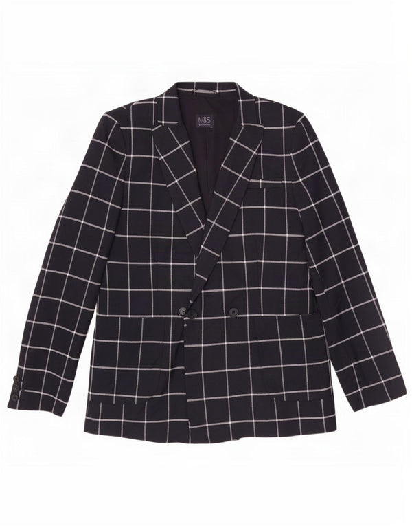 Blazer pentru femei Marks & Spencer UK 12 Medium Bleumarin Check