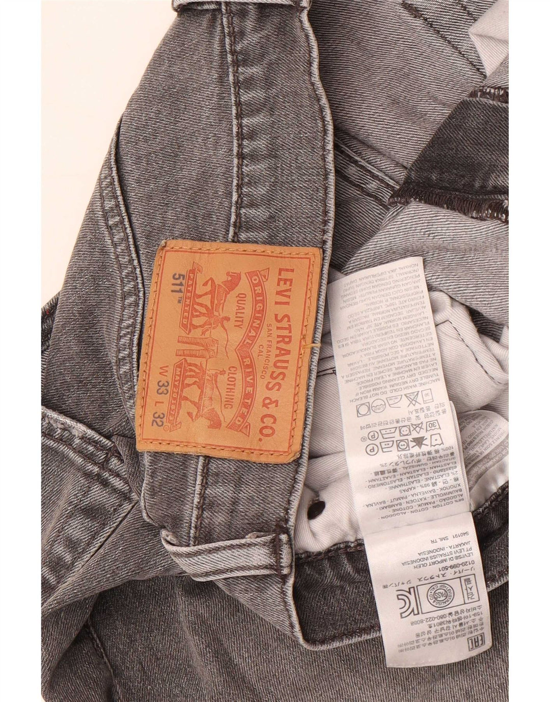 Blugi Levi's 511 Slim pentru bărbați W33 L32 bumbac gri