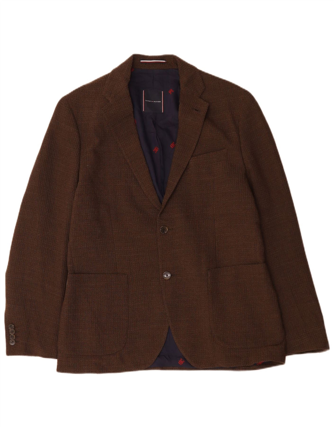 Jachetă pentru bărbați Tommy Hilfiger cu 2 nasturi IT 50 Poliester maro mare