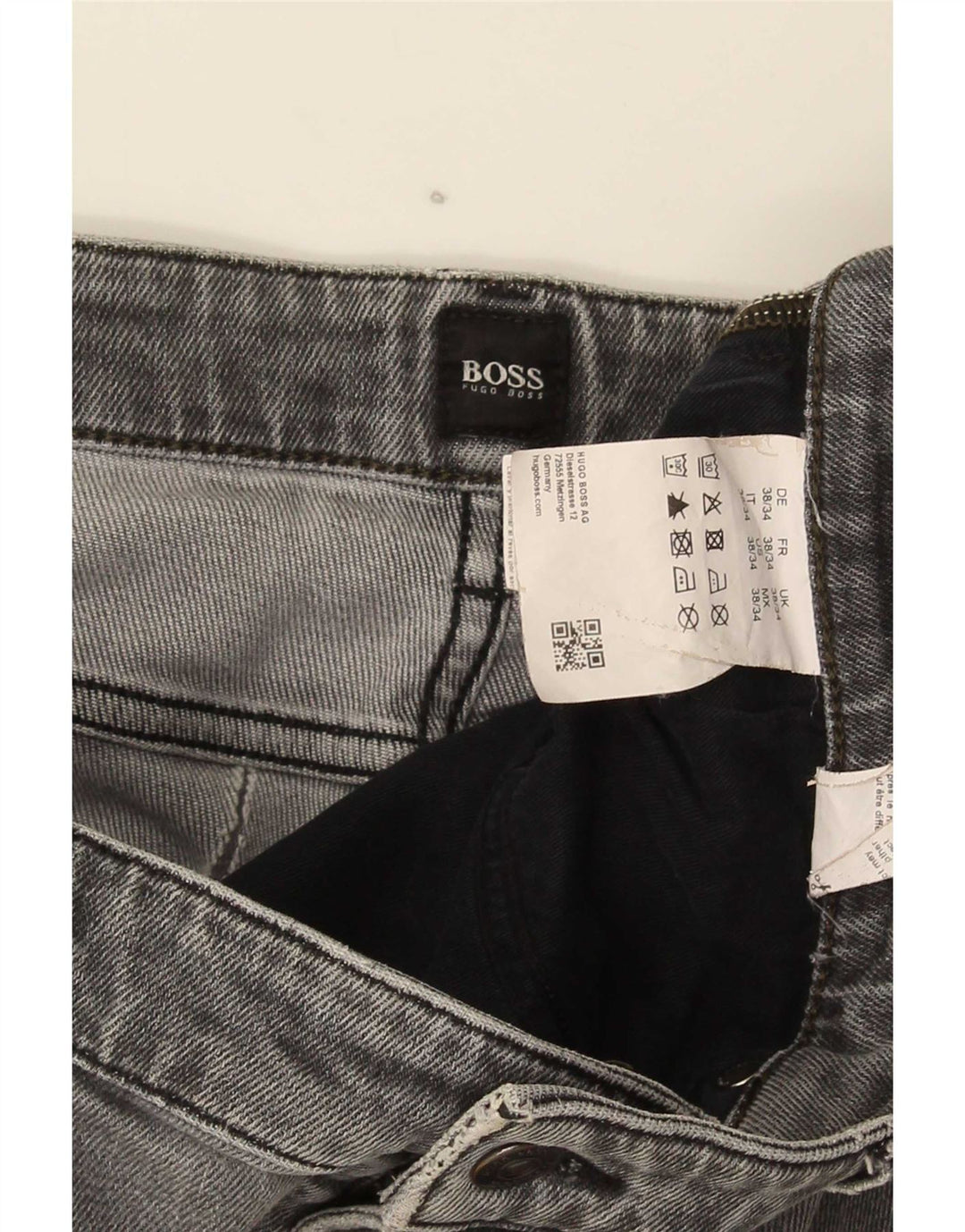 Blugi slim pentru bărbați Hugo Boss W38 L34 bumbac gri
