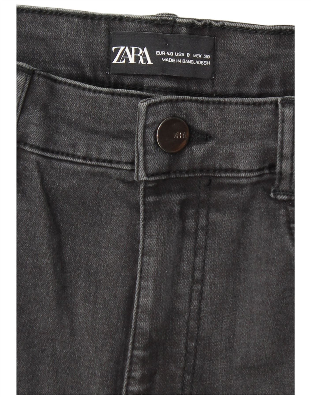 Blugi skinny distressed pentru femei Zara EU 40 Medium W30 L28 Gri