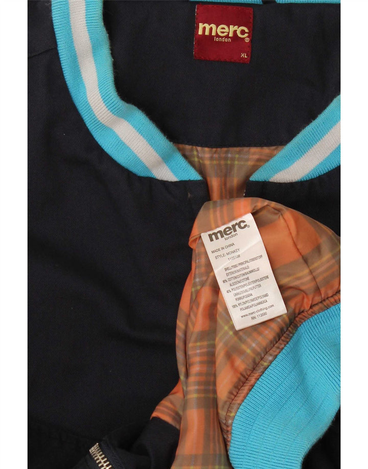 Jachetă Bomber pentru bărbați Merc UK 42 XL, albastru bleumarin, bumbac color bloc