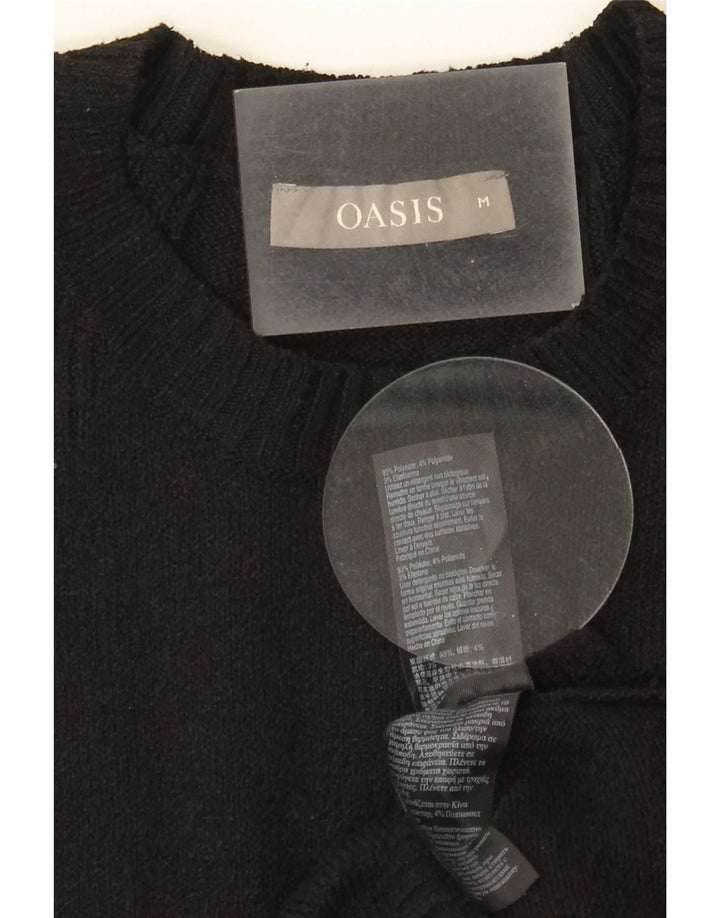Pulover Oasis pentru femei cu decolteu triplu UK 12 Poliester mediu negru