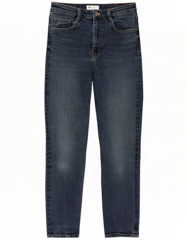 Zara Womens Crop Tapered Jeans EU 36 XS W26 L25 Navy Blue