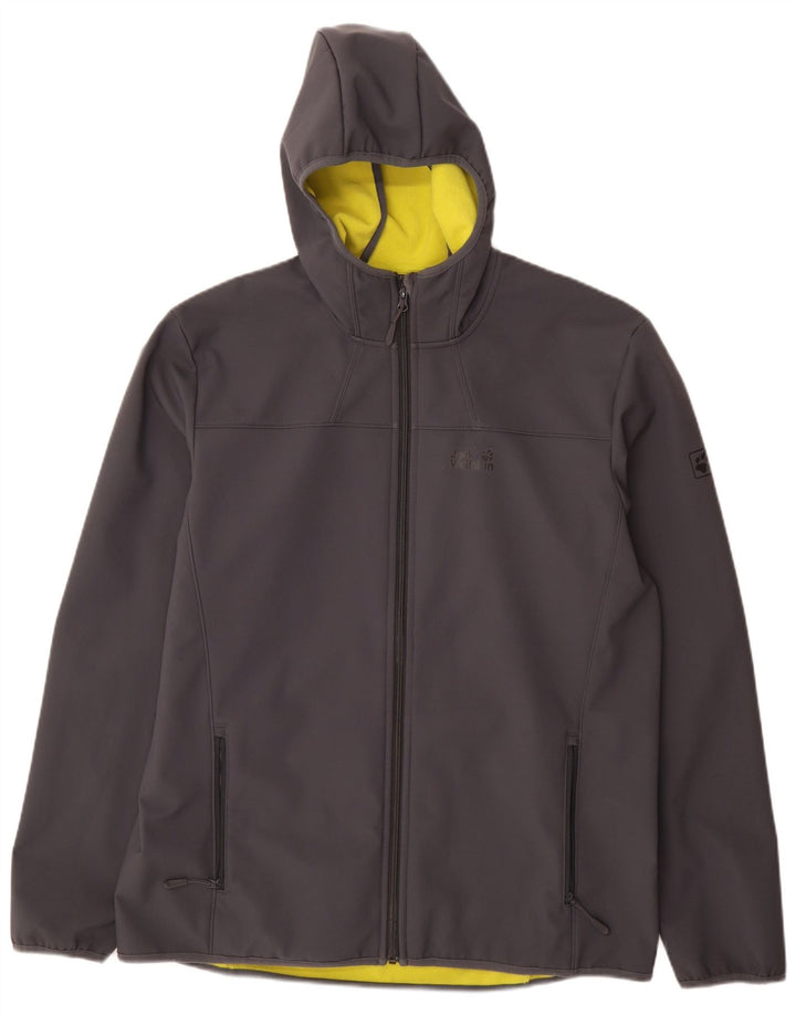 Jack Wolfskin jachetă de vânt cu glugă pentru bărbați UK 48 2XL poliester gri