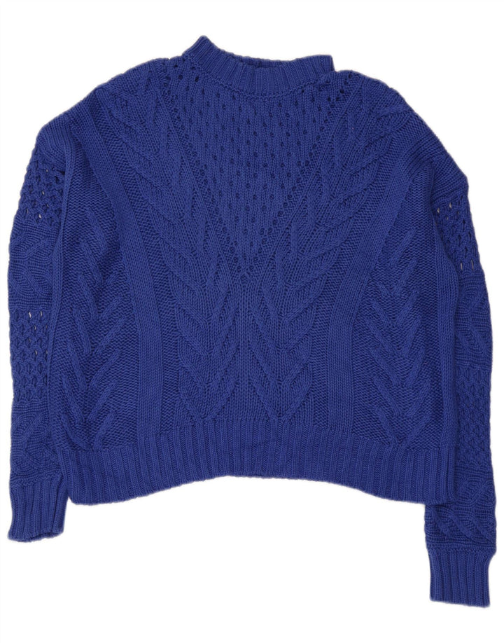 Pulover pentru femei cu gât țestoasă supradimensionat GUESS UK 10 Mic bleumarin